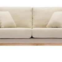 Canapé Scandinave Déhoussable 2 Places En Tissu Beige Et Bois Clair OSLO
