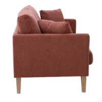 Canapé Scandinave Déhoussable 2 Places En Tissu Effet Velours Texturé Terracotta Et Bois Clair OSLO -Boutique Miliboo canape scandinave dehoussable 2 places en tissu effet velours texture terracotta et bois clair oslo 51802 62bc0a8290327 1200 675