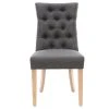 Chaise Classique En Tissu Gris Foncé Et Bois Clair Massif VOLTAIRE