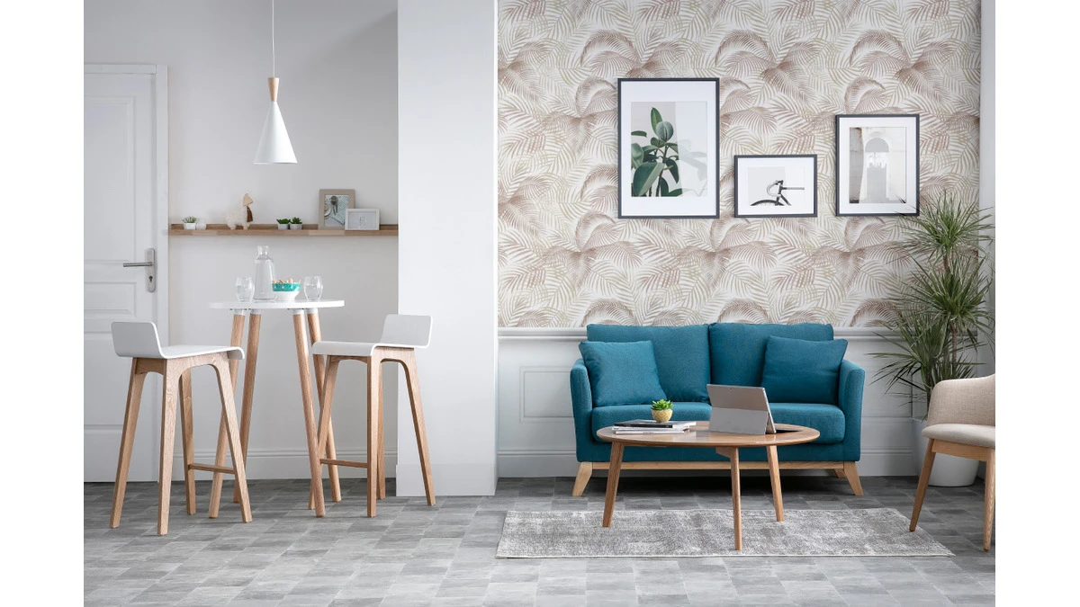 Chaise De Bar Scandinave 75 Cm Bois Et Blanc BALTIK 7 Chaise De Bar Scandinave 75 Cm Bois Et Blanc BALTIK – Image 5