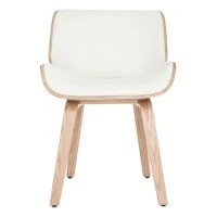 Chaise Design Blanc Et Bois Clair RUBBENS