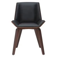 Chaise Design Noir Et Bois Foncé Noyer MELKIOR