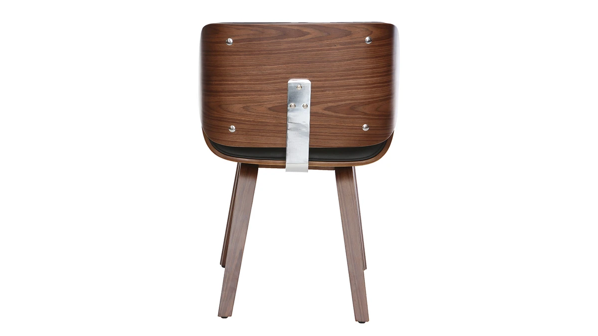 Chaise Design Noir Et Bois Foncé RUBBENS 6 Chaise Design Noir Et Bois Foncé RUBBENS – Image 4