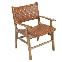 Chaise En Bois Teck Massif Et Sangles En Cuir Marron LODGE -Boutique Miliboo chaise en bois teck massif et sangles en cuir marron lodge 50593 61c1d603593bb 1200 675