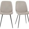 Chaise En Toissu Velours Taupe Et Métal Noir (lot De 2) KAOLY
