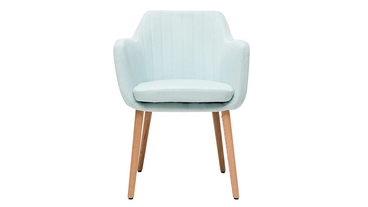 Chaise Scandinave En Tissu Menthe à L'eau Et Bois Clair Massif ALEYNA 3 Chaise Scandinave En Tissu Menthe à L'eau Et Bois Clair Massif ALEYNA