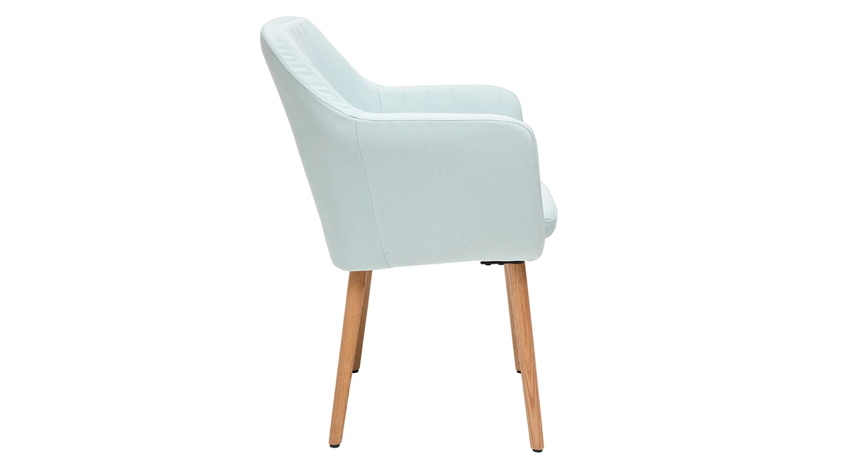 Chaise Scandinave En Tissu Menthe à L'eau Et Bois Clair Massif ALEYNA 5 Chaise Scandinave En Tissu Menthe à L'eau Et Bois Clair Massif ALEYNA – Image 3