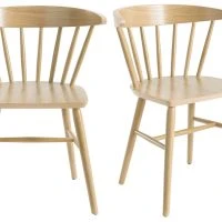 Chaises à Barreaux Bois Clair Chêne (lot De 2) DARIA