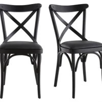 Chaises Bistrot En Bois Noir (lot De 2) MARCEL
