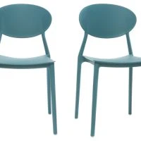 Chaises Design Empilables Bleu Canard (lot De 2) ANNA