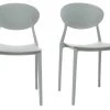 Chaises Design Empilables Grises (lot De 2) ANNA