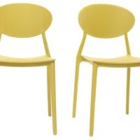 Chaises Design Empilables Jaunes (lot De 2) ANNA