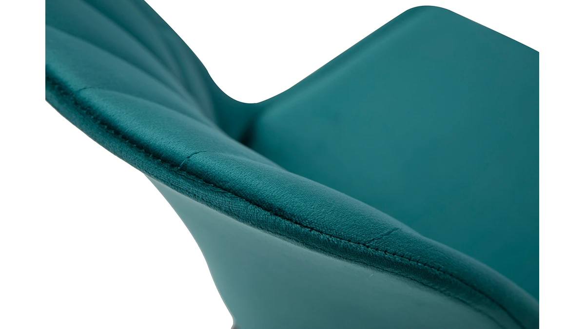 Chaises Design En Tissu Velours Bleu Pétrole Et Métal Noir (lot De 2) FUSE 9 Chaises Design En Tissu Velours Bleu Pétrole Et Métal Noir (lot De 2) FUSE – Image 7