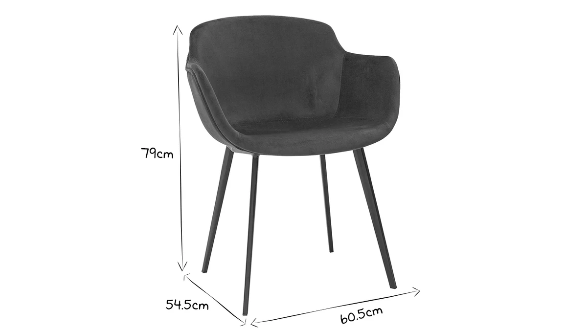 Chaises Design En Tissu Velours Bleu Pétrole Et Métal Noir (lot De 2) SAKE 10 Chaises Design En Tissu Velours Bleu Pétrole Et Métal Noir (lot De 2) SAKE – Image 8