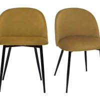 Chaises Design En Tissu Velours Bronze Et Métal Noir (lot De 2) CELESTE