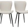 Chaises Design En Tisu Velours Côtelé Beige Et Métal Noir (lot De 2) ADDICT