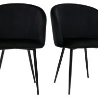 Chaises Design En Velours Noir (lot De 2) VANITY