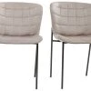 Chaises Design En Velours Taupe Et Métal Noir (lot De 2) SAIGA