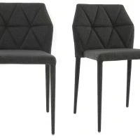 Chaises Empilables Design En Tissu Gris Foncé (lot De 2) KARLA