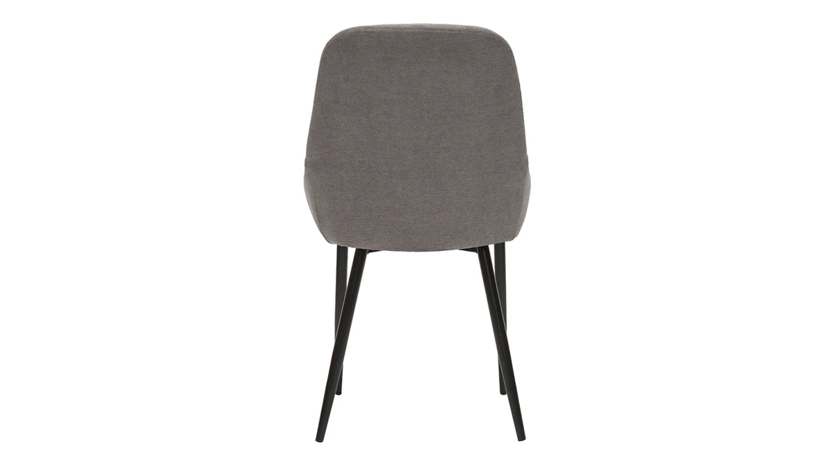 Chaises En Tissu Effet Velours Gris Et Métal Noir (lot De 2) HOLO 7 Chaises En Tissu Effet Velours Gris Et Métal Noir (lot De 2) HOLO – Image 5
