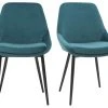 Chaises En Tissu Velours Bleu Pétrole Et Métal Noir (lot De 2) HOLO - Miliboo & Stéphane Plaza
