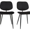 Chaises Noires En Tissu Velours Et Métal (lot De 2) TOBIAS