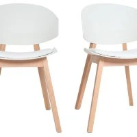 Chaises Scandinaves Blanc Et Bois Clair (lot De 2) BLOEM - Miliboo & Stéphane Plaza