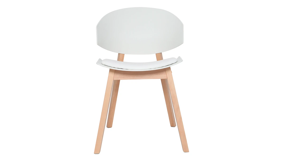 Chaises Scandinaves Blanc Et Bois Clair (lot De 2) BLOEM - Miliboo & Stéphane Plaza 3 Chaises Scandinaves Blanc Et Bois Clair (lot De 2) BLOEM - Miliboo & Stéphane Plaza – Image 2