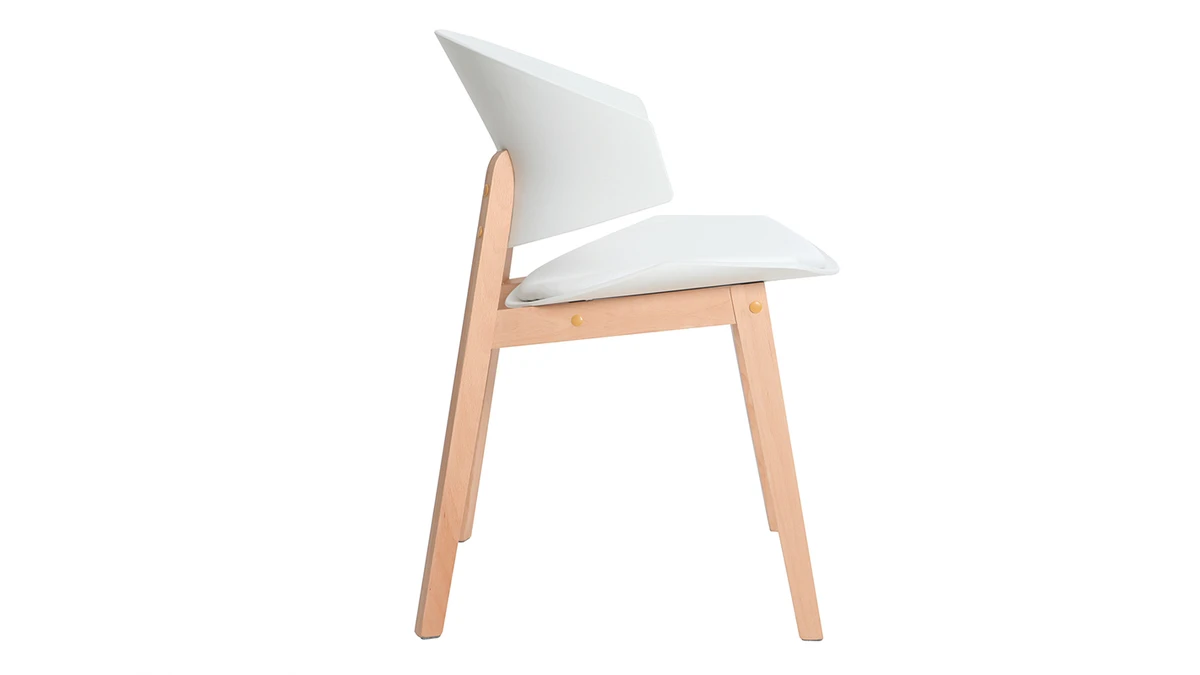 Chaises Scandinaves Blanc Et Bois Clair (lot De 2) BLOEM - Miliboo & Stéphane Plaza 5 Chaises Scandinaves Blanc Et Bois Clair (lot De 2) BLOEM - Miliboo & Stéphane Plaza – Image 4