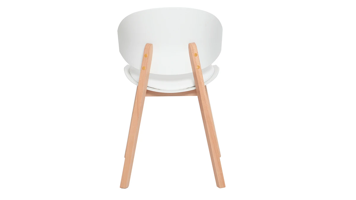 Chaises Scandinaves Blanc Et Bois Clair (lot De 2) BLOEM - Miliboo & Stéphane Plaza 6 Chaises Scandinaves Blanc Et Bois Clair (lot De 2) BLOEM - Miliboo & Stéphane Plaza – Image 5