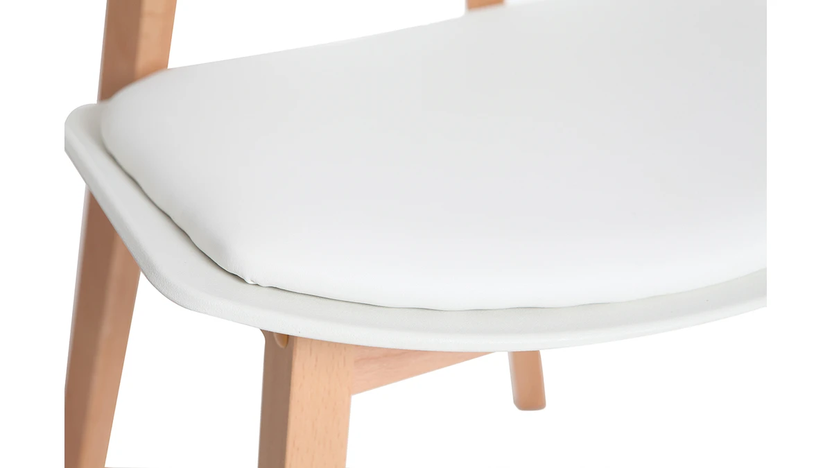 Chaises Scandinaves Blanc Et Bois Clair (lot De 2) BLOEM - Miliboo & Stéphane Plaza 7 Chaises Scandinaves Blanc Et Bois Clair (lot De 2) BLOEM - Miliboo & Stéphane Plaza – Image 6