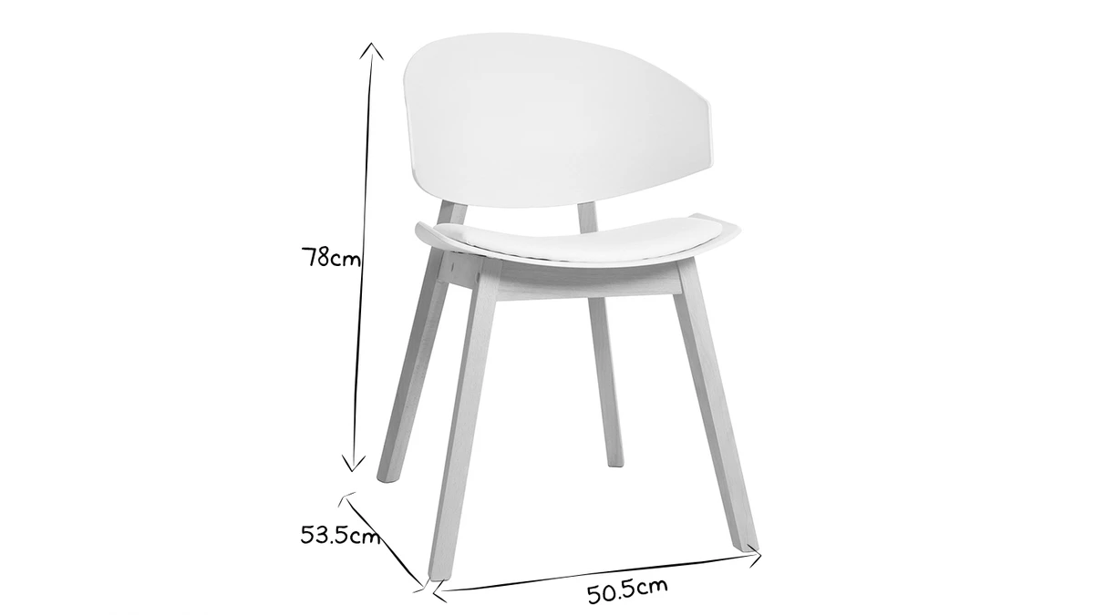 Chaises Scandinaves Blanc Et Bois Clair (lot De 2) BLOEM - Miliboo & Stéphane Plaza 10 Chaises Scandinaves Blanc Et Bois Clair (lot De 2) BLOEM - Miliboo & Stéphane Plaza – Image 9