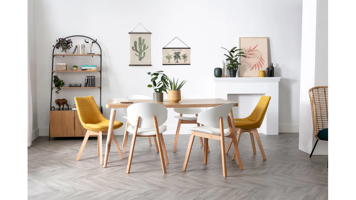 Chaises Scandinaves Blanc Et Bois Clair (lot De 2) BLOEM - Miliboo & Stéphane Plaza 8 Chaises Scandinaves Blanc Et Bois Clair (lot De 2) BLOEM - Miliboo & Stéphane Plaza – Image 7
