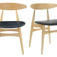 Chaises Scandinaves Bois Clair Et Noir (lot De 2) WALFORD