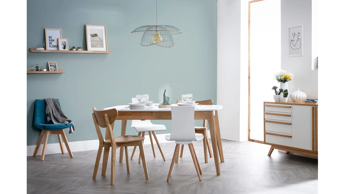 Chaises Scandinaves En Bois Clair Chêne (lot De 2) LEENA 9 Chaises Scandinaves En Bois Clair Chêne (lot De 2) LEENA – Image 7