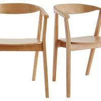Chaises Scandinaves En Bois Clair Massif (lot De 2) BAHIA