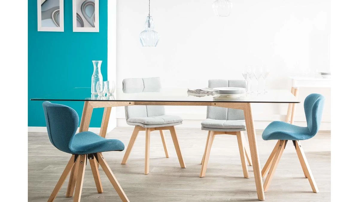 Chaises Scandinaves En Tissu Gris Clair Et Bois Clair Massif (lot De 2) THEA 9 Chaises Scandinaves En Tissu Gris Clair Et Bois Clair Massif (lot De 2) THEA – Image 7