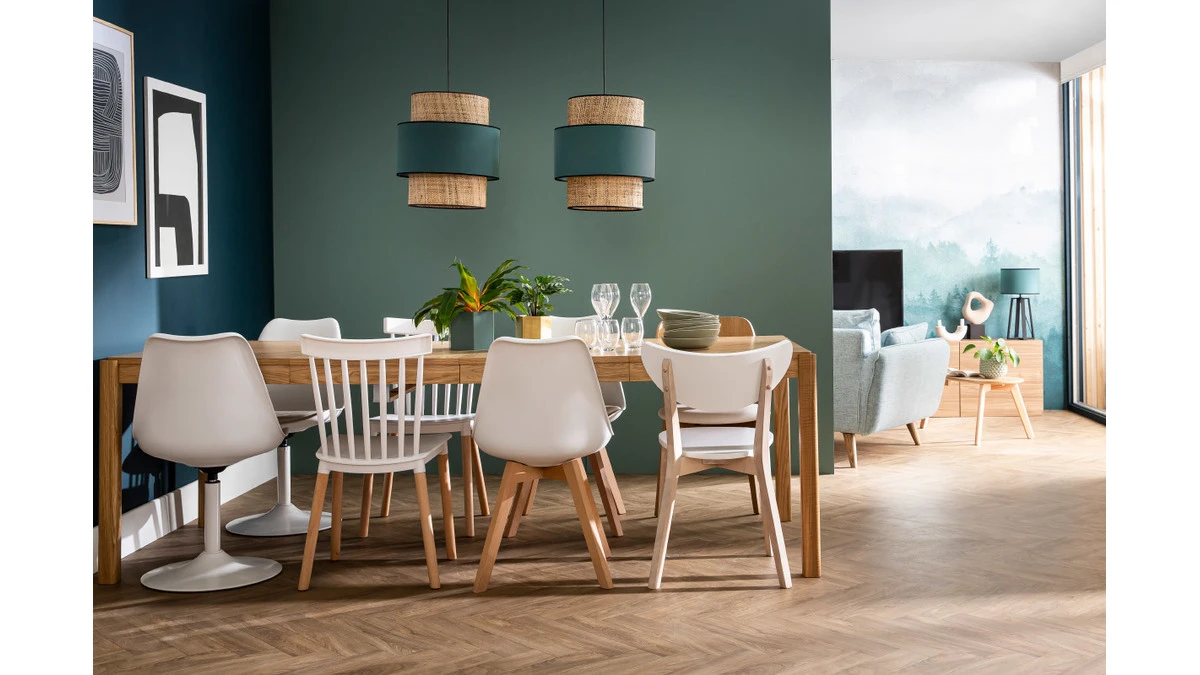 Chaises Scandinaves Gris Et Bois Clair (lot De 2) LEENA 9 Chaises Scandinaves Gris Et Bois Clair (lot De 2) LEENA – Image 7