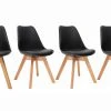 Chaises Scandinaves Noir Et Bois Clair (lot De 4) PAULINE
