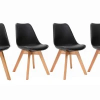 Chaises Scandinaves Noir Et Bois Clair (lot De 4) PAULINE