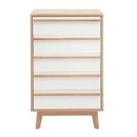 Commode Chiffonnier - Semainier Scandinave 5 Tiroirs L60 Cm HELIA