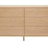 Commode En Bois Clair Chêne 6 Tiroirs L120 Cm FREDDY