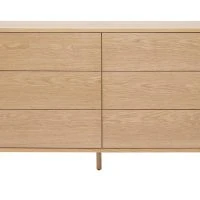 Commode En Bois Clair Chêne 6 Tiroirs L120 Cm FREDDY