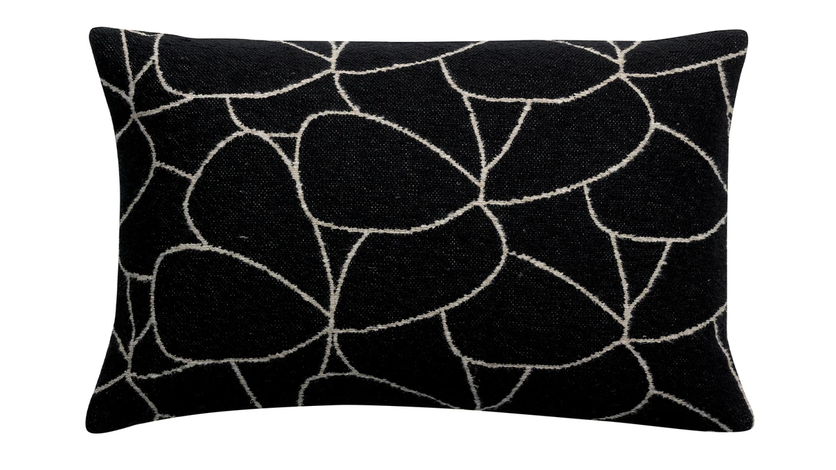 Coussin à Motifs écru Et Noir 40 X 65 Cm LYS 4 Coussin à Motifs écru Et Noir 40 X 65 Cm LYS – Image 2