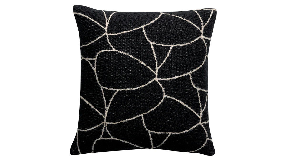 Coussin à Motifs écru Et Noir 45 X 45 Cm LYS 4 Coussin à Motifs écru Et Noir 45 X 45 Cm LYS – Image 2