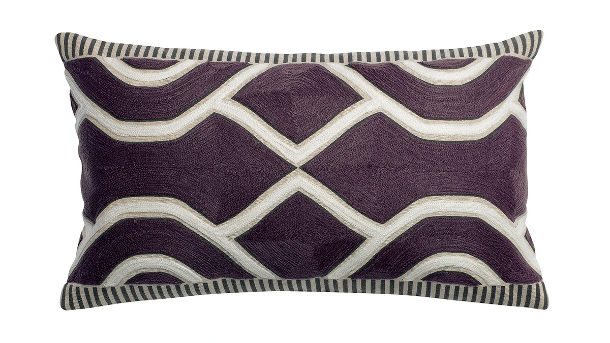 Coussin Brodé Ethnique Violet Raisin 30 X 50 Cm YELO 3 Coussin Brodé Ethnique Violet Raisin 30 X 50 Cm YELO