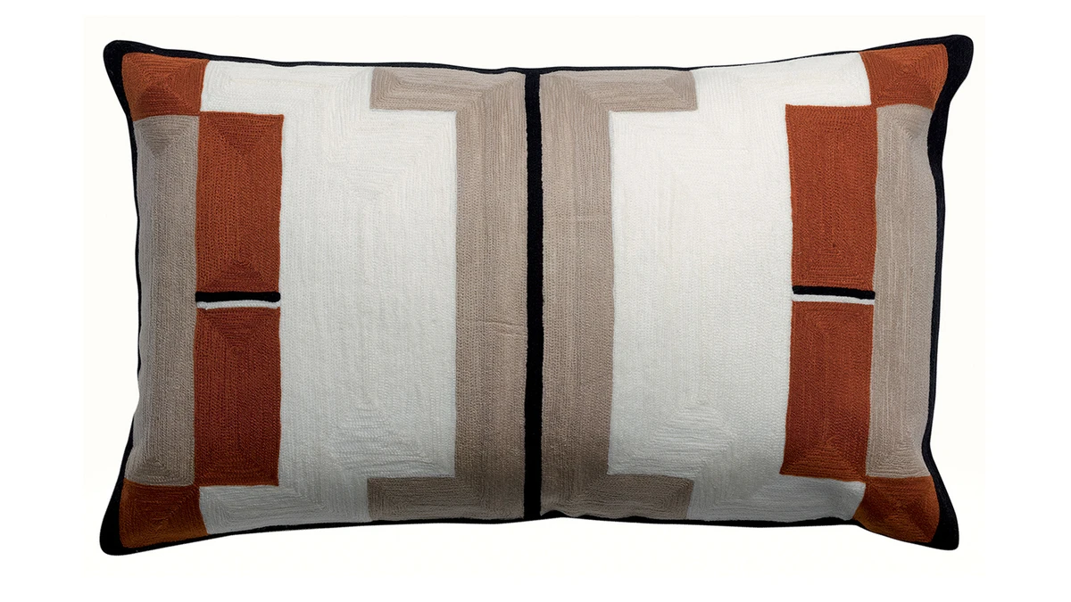 Coussin Brodé Rouge 40 X 65 Cm YOGI 3 Coussin Brodé Rouge 40 X 65 Cm YOGI