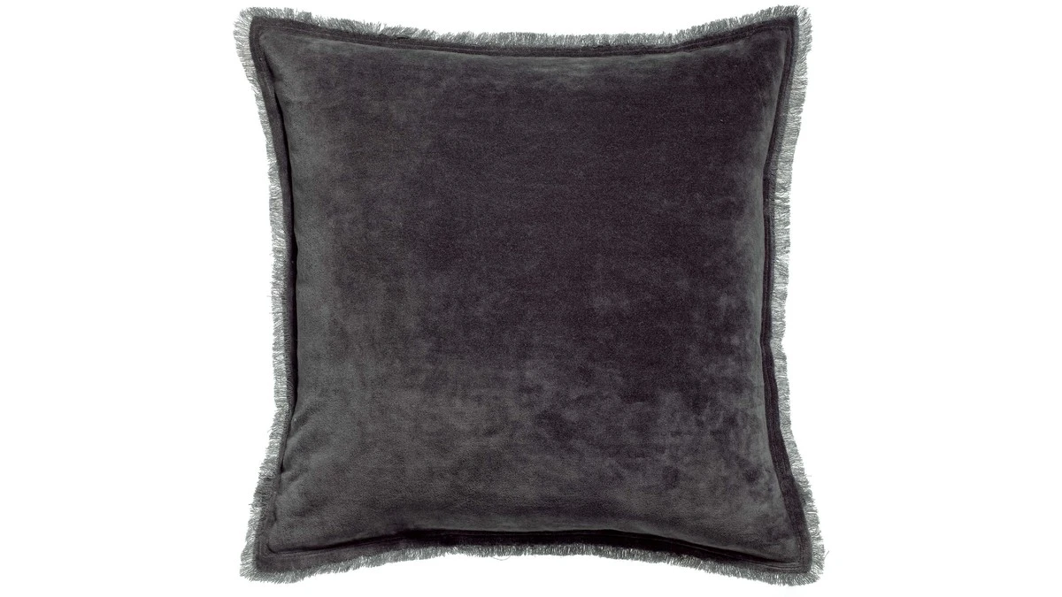 Coussin Carré En Velours Gris Ardoise 45 X 45 PESCA 3 Coussin Carré En Velours Gris Ardoise 45 X 45 PESCA