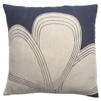 Coussin écru Et Bleu à Motif 45 X 45 Cm BLEUET