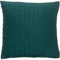 Coussin En Coton Texturé Bleu Pétrole 45 X 45 Cm WAFLE